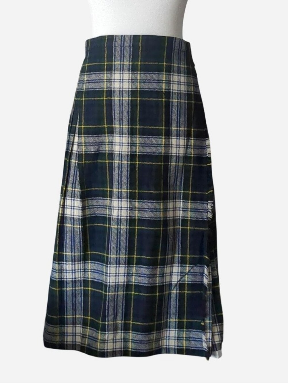 Vintage Deans of Scotland Wool Tartan Plaid Kilt Skirt